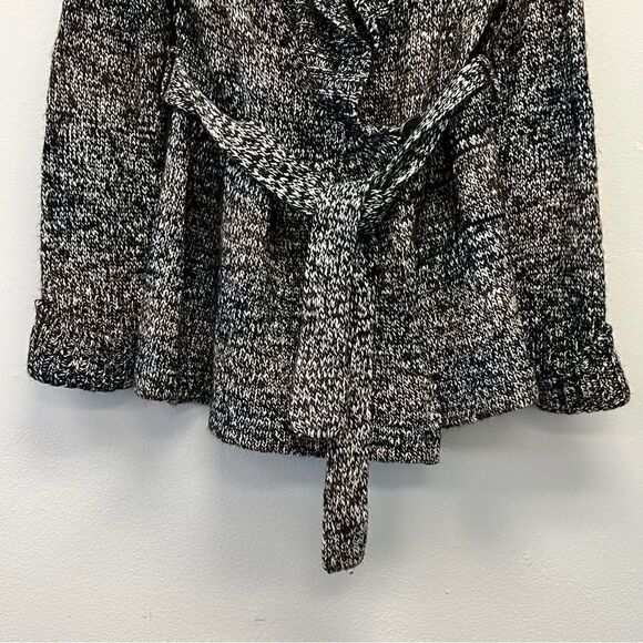 525 America Wool Blend Marled Knit Ombré Fit & Flare Peplum Wrap Cardigan, Med - Picture 6 of 15